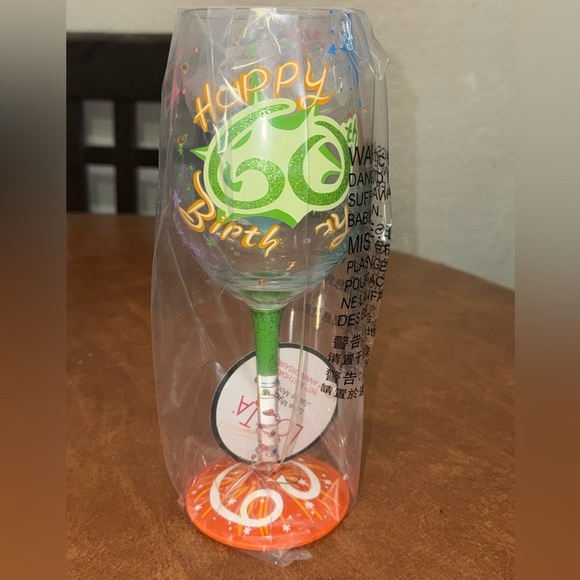 Brand New Lolita Hand-Painted 15 Oz Wine Glass December Birthday Month Colorful - Picture 6 of 8